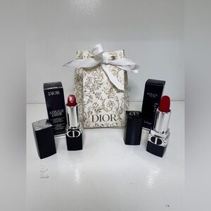 Dior Rouge Holiday Lipstick Set 999 Velvet & 999 Satin!